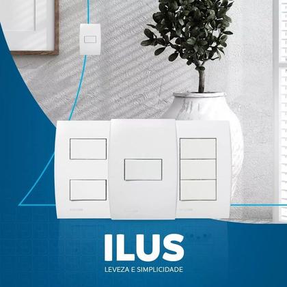 Imagem de Interruptor 1 Seção 4 X 2 Horizontal 10 Amperes 250V Branco Linha Ilus 5TA99040 - SOPRANO