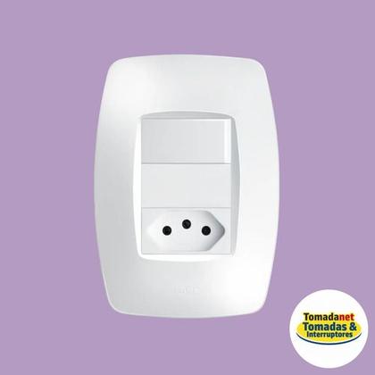 Imagem de Interruptor 1 Tecla Paralelo C/ Tomada 10a 4x2 Fame Elegance