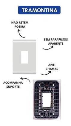 Imagem de Interruptor 1 Tecla Simples Com Placa Liz Branco Tramontina