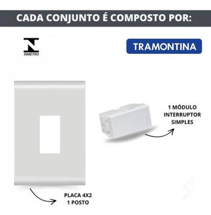 Imagem de Interruptor 1 Tecla Simples Com Placa Liz Branco Tramontina