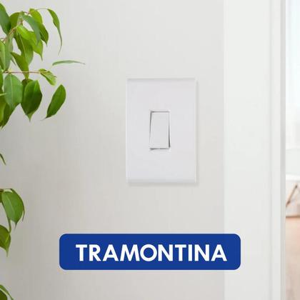 Imagem de Interruptor 1 Tecla Simples Com Placa Liz Branco Tramontina