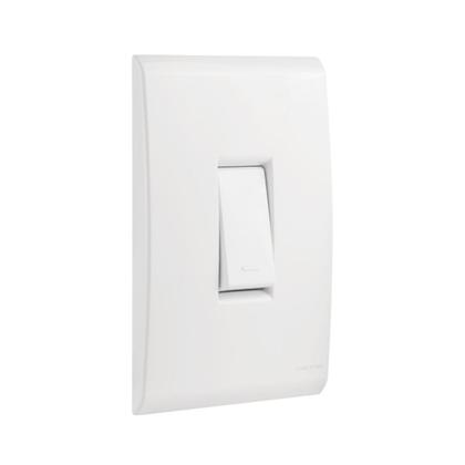 Imagem de Interruptor 1 Tecla Simples Com Placa Liz Branco Tramontina
