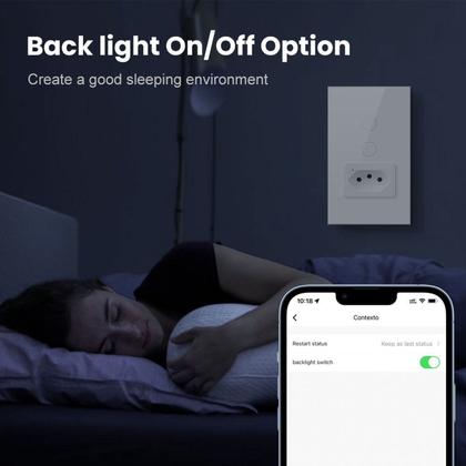 Imagem de Interruptor 2 Botões C/ Tomada Branco Zigbee Novadigital
