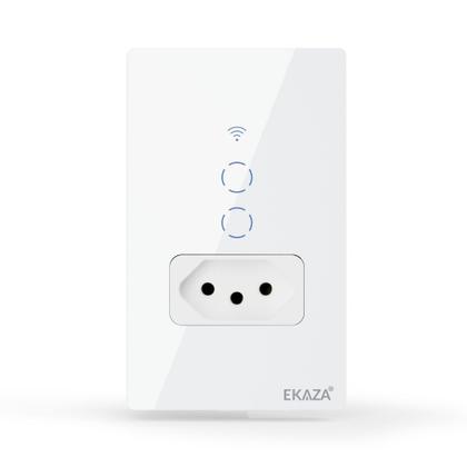 Imagem de Interruptor 2 botões Smart  tomada 20A 4x2 Branco compatível