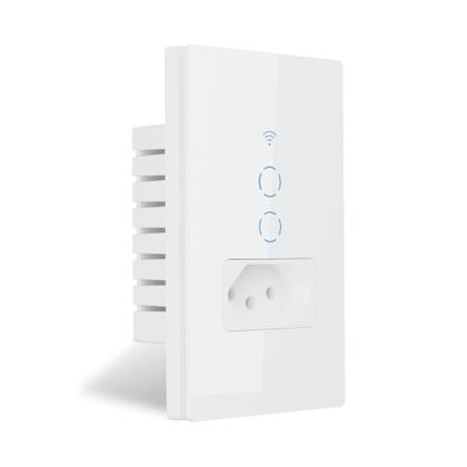 Imagem de Interruptor 2 botões Smart  tomada 20A 4x2 Branco compatível