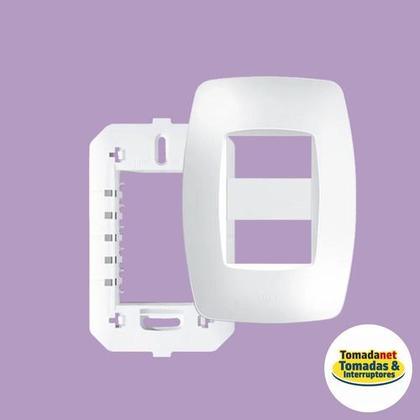 Imagem de Interruptor 2 Teclas C/ Placa 4x2 Fame Elegance - Kit 3 Un.