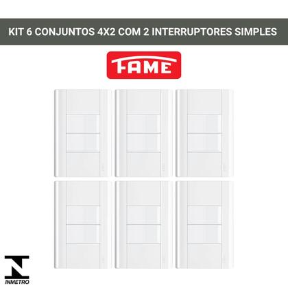 Imagem de Interruptor 2 Teclas Com Placa 4x2 Fame Modulare - Kit 6 Un