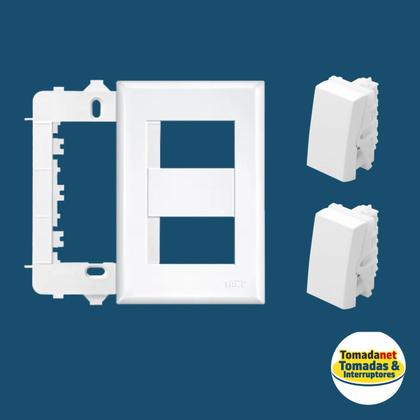 Imagem de Interruptor 2 teclas simples com placa 4x2 Fame Evidence