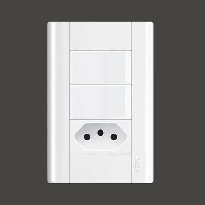 Imagem de Interruptor 2 Teclas + Tomada 20a C/ Placa 4x2 Fame Modulare