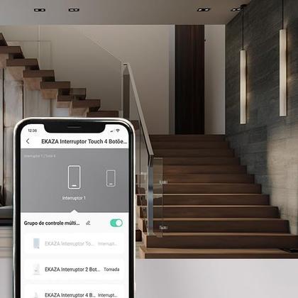 Imagem de Interruptor 3 Botões Wifi Inteligente Touch Alexa branco Ekaza