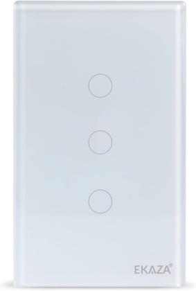 Imagem de Interruptor 3 Botões Wifi Inteligente Touch Alexa branco Ekaza