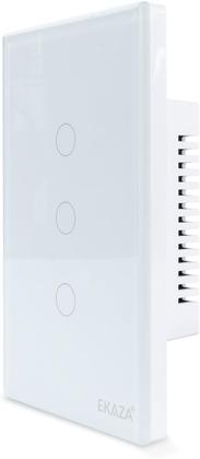 Imagem de Interruptor 3 Botões Wifi Inteligente Touch Alexa branco Ekaza