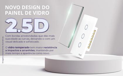 Imagem de Interruptor 3 Botões Wifi Inteligente Touch Alexa branco Ekaza