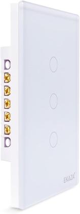 Imagem de Interruptor 3 Botões Wifi Inteligente Touch Alexa branco Ekaza