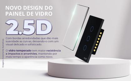 Imagem de Interruptor 3 Botões Wifi Inteligente Touch Alexa preto Ekaza