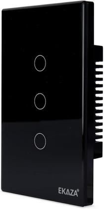 Imagem de Interruptor 3 Botões Wifi Inteligente Touch Alexa preto Ekaza