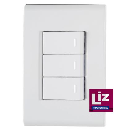 Imagem de Interruptor 3 Teclas Tramontina Liz Kit Com 2 Unidades