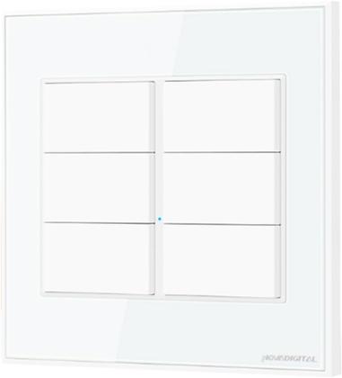 Imagem de Interruptor 4x4 com tecla fisica 6 botoes zigbee preto