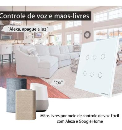 Imagem de Interruptor 6 Teclas Preto Touch Wi-fi Novadigital Tuya