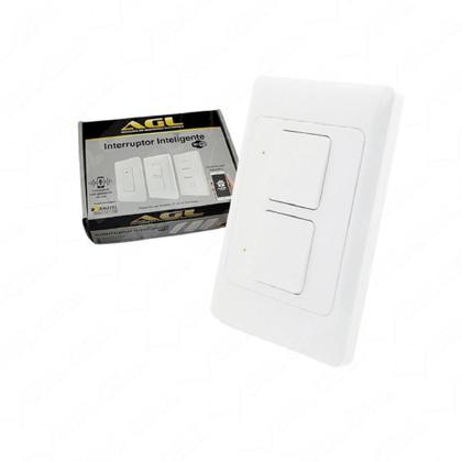 Imagem de Interruptor AGL Inteligente Wi-Fi Smart, 2 Teclas, IP60, ABS, Timer, AGL Home, Branco