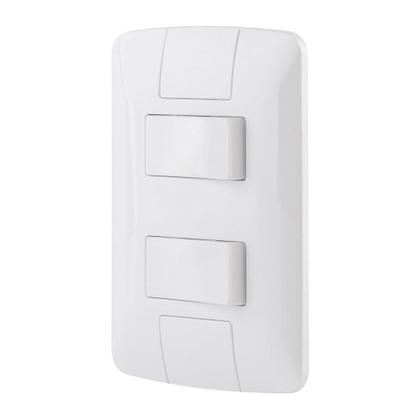 Imagem de Interruptor Aria Tramontina 2 Teclas Simples 6A com Placa Branca