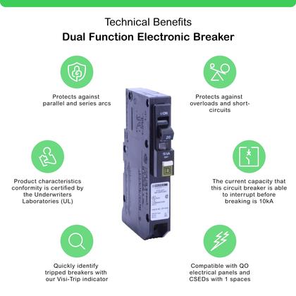 Imagem de Interruptor Automático Schneider Electric QO120PDFC con Neutro Enchufable 20A