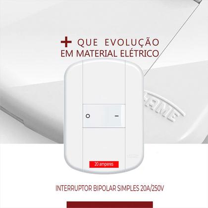 Imagem de Interruptor Bipolar 20a/250v Linha Blanc Mais Kit C/6 Und
