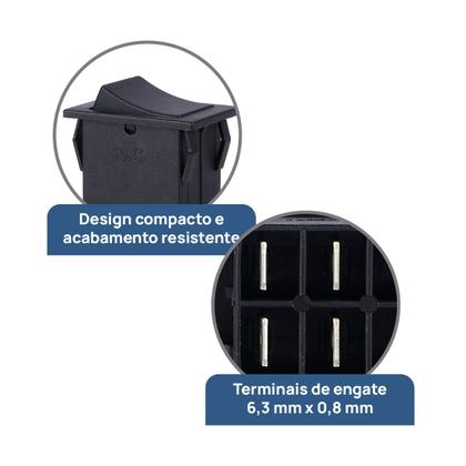 Imagem de Interruptor Bipolar L/ D Tecla Preta 30223 MarGirius