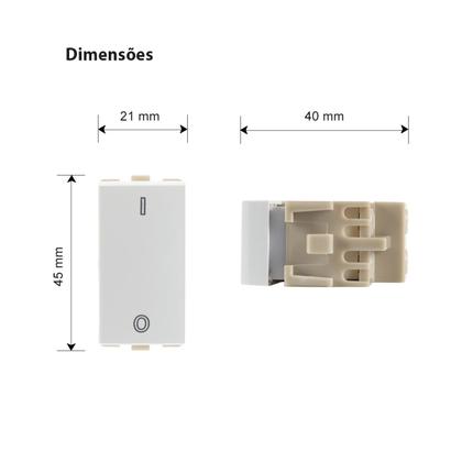 Imagem de Interruptor Bipolar Simples Branco Sleek MarGirius