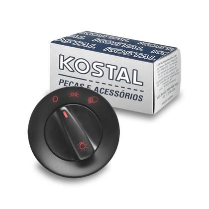Imagem de Interruptor Botão Chave de Luz Rotativo Simples Farol Golf 1999 a 2011 Bora 2000 a 2005 Kostal 4052034 Original 