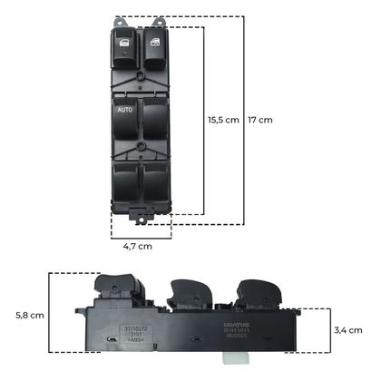 Imagem de Interruptor Botão Comando Vidro Elétrico Chevrolet S10 Motorista 2012 a 2015 Lado Esquerdo Reposição