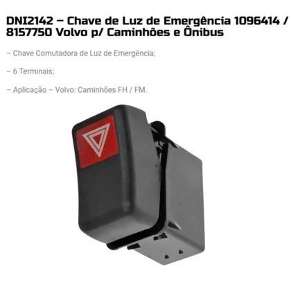Imagem de Interruptor Botao Do Pisca Alerta Fh12 1998 ate 2003 Fh16 2013 ate 2015 Fh 400 2006 ate 2010 Fm12 2003 ate 2004 Fm 370 2014 ate 2015 1096414 8157750