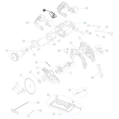 Imagem de Interruptor Botão On Off Chave Liga Desliga para Serra Circular WAP ESC1500 FW008236