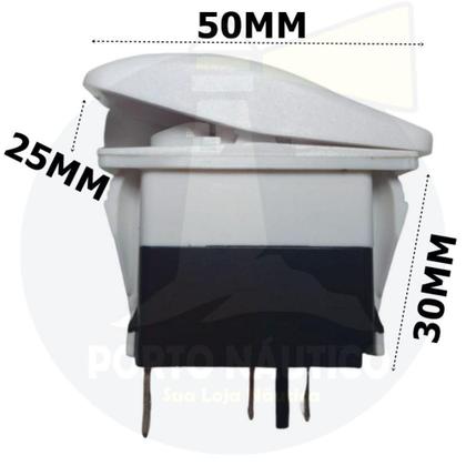 Imagem de Interruptor Branco Momentâneo 3 Pinos Com Led Branco