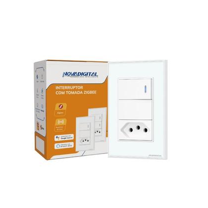 Imagem de Interruptor com 1 Tecla Física + Tomada Zigbee Branca