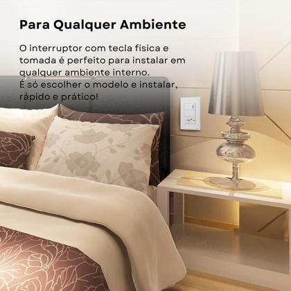 Imagem de Interruptor com 1 Tecla Física + Tomada Zigbee Branca