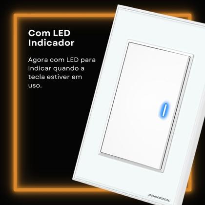 Imagem de Interruptor com 1 Tecla Física Zigbee Branco