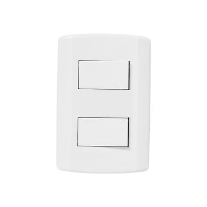 Imagem de Interruptor Com 2 Teclas Simples Com Placa 4x2 Branco  - pluzie