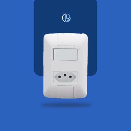 Imagem de Interruptor com Tomada 10A 250V Aria Branco Tramontina