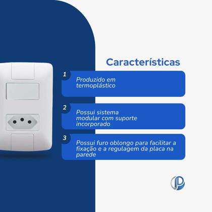 Imagem de Interruptor com Tomada 10A 250V Aria Branco Tramontina
