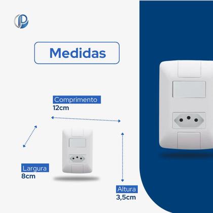 Imagem de Interruptor com Tomada 10A 250V Aria Branco Tramontina