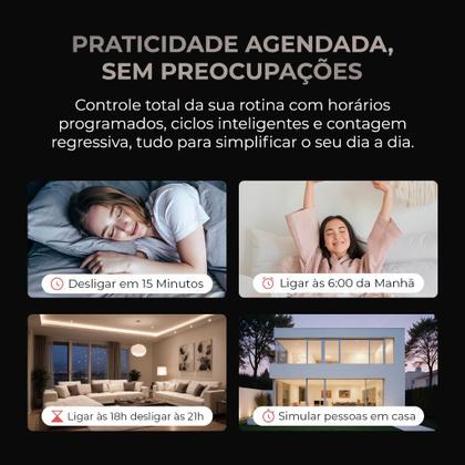 Imagem de Interruptor Com Tomada 10a Mercúrio Lite 2 Botões Zigbee 3.0 Ekaza