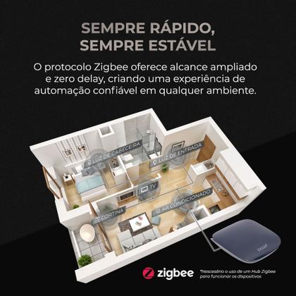 Imagem de Interruptor Com Tomada 10a Mercúrio Lite 2 Botões Zigbee 3.0 Ekaza