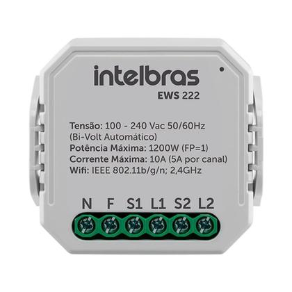 Imagem de Interruptor Control WI-FI Intelbras 2/2 EWS222 4850006