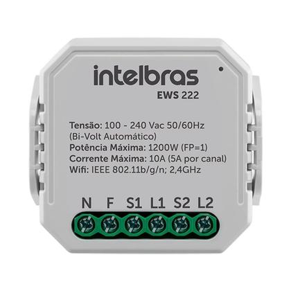 Imagem de Interruptor Control WI-FI Intelbras 2/2 EWS222 4850006