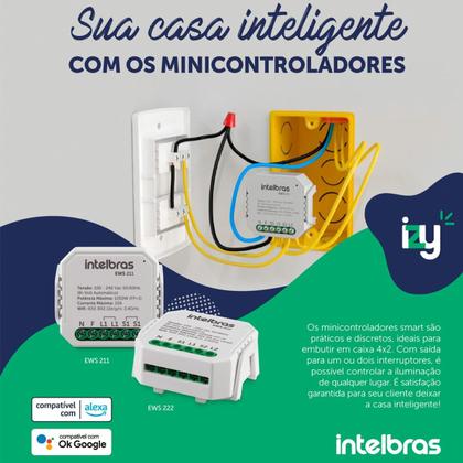 Imagem de Interruptor Controlador De Cargas Wifi 2/2 Ews 222 Intelbras Linha Izy