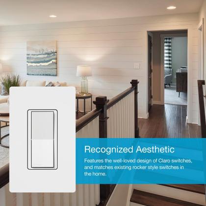 Imagem de Interruptor de acessórios Lutron Caseta Smart Claro DVRF-AS-WH Branco