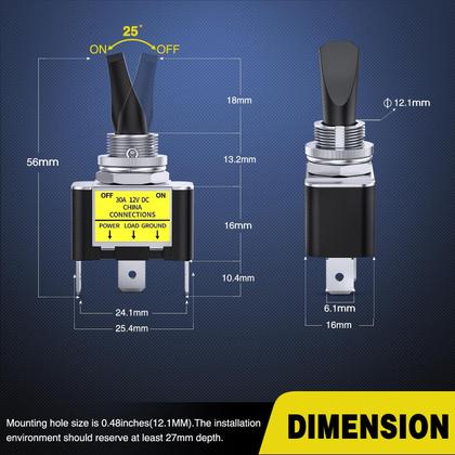 Imagem de Interruptor de alternância Nilight 5PCS ON Off 12V 30A com luz LED verde