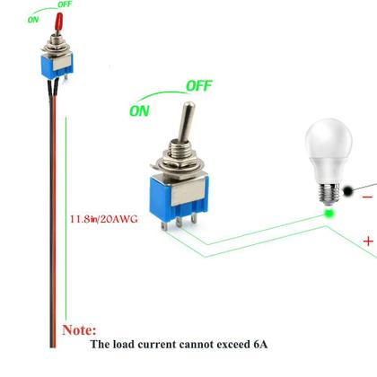 Imagem de Interruptor de alternância VONVOFF ON/OFF SPST 3-240V 3A/6A com fios 10 unidades