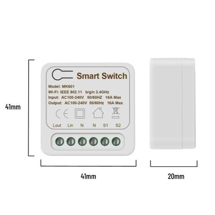Imagem de Interruptor de Automação Residencial Inteligente Wi-Fi 16A com 1 Saída - Tuya, Google Home e Alexa